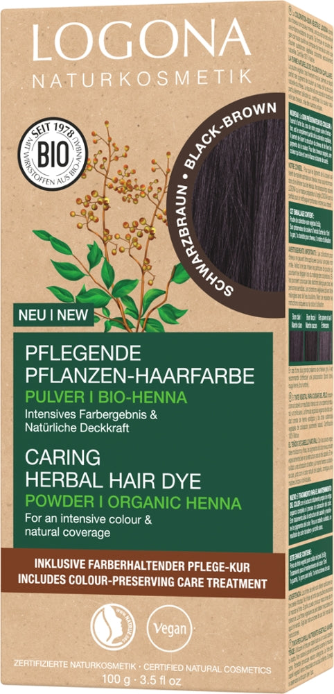 Logona Pflanzen-Haarfarbe Pulver Schwarzbraun 100 g » online kaufen |  la-bellezza24