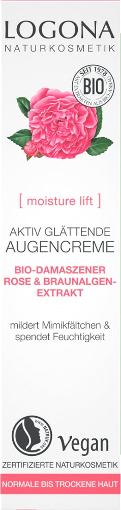 Logona MOISTURE LIFT Aktiv Glättende  Augencreme Bio-Damas 15 ml