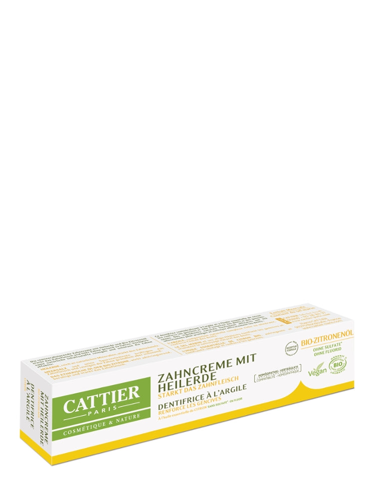 Cattier Heilerde Zahncreme mit Bio-Zitronenöl 75 ml