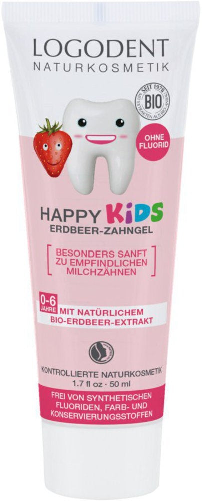 Logona HAPPY KIDS Erdbeer-Zahngel ohne Fluorid 50 ml