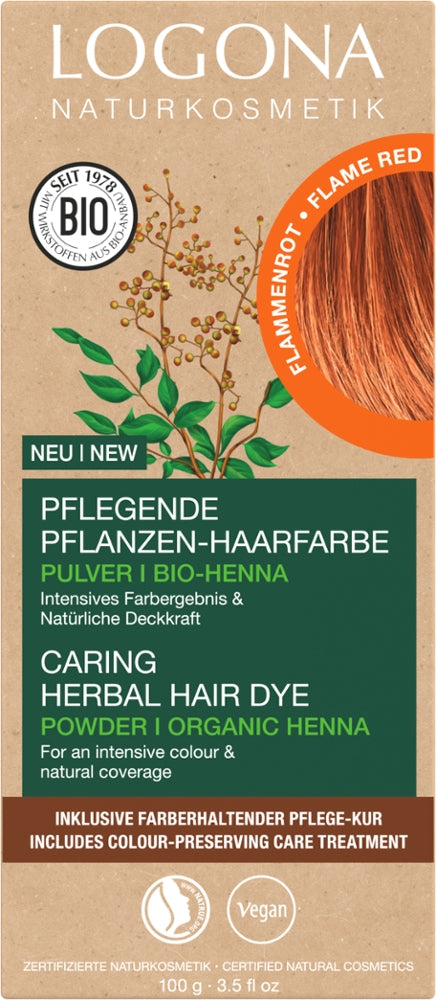 Logona Pflanzen-Haarfarbe Pulver Flammenrot 100 g