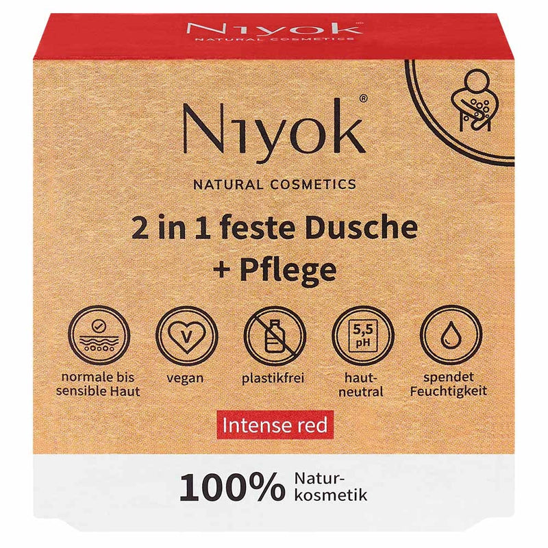 Niyok 2 in 1 feste Dusche & Pflege Intense red 80 g