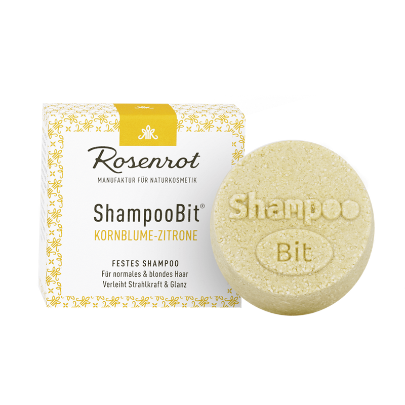 Rosenrot festes ShampooBit® Kornblumen-Zitronen 60 g
