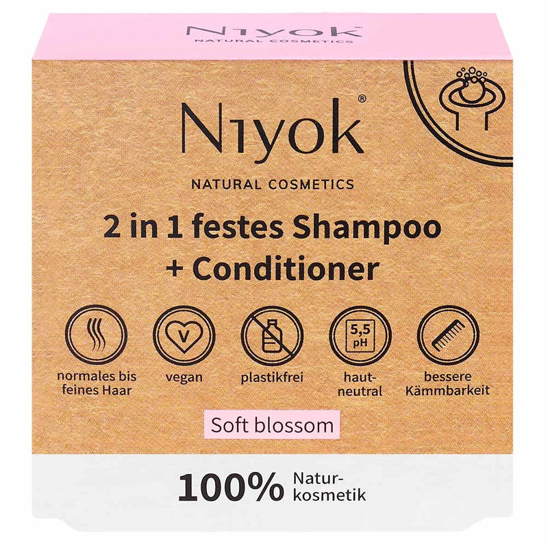 Niyok 2 in 1 festes Shampoo & Conditioner Soft blossom 80 g